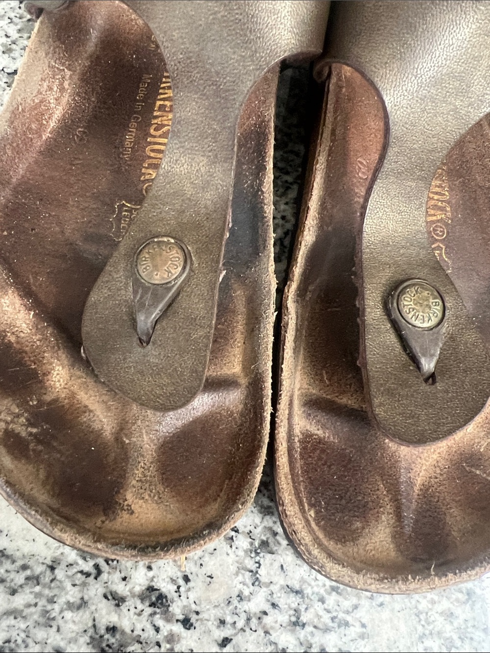 Birkenstock women’s metallic Brown Leather Gizeh Sandals Buckle Sz 9 (EU41) - Picture 3 of 12